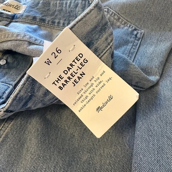 NWT Madewell The Darted Barrel Leg Jeans | Size 26 - Picture 11 of 15